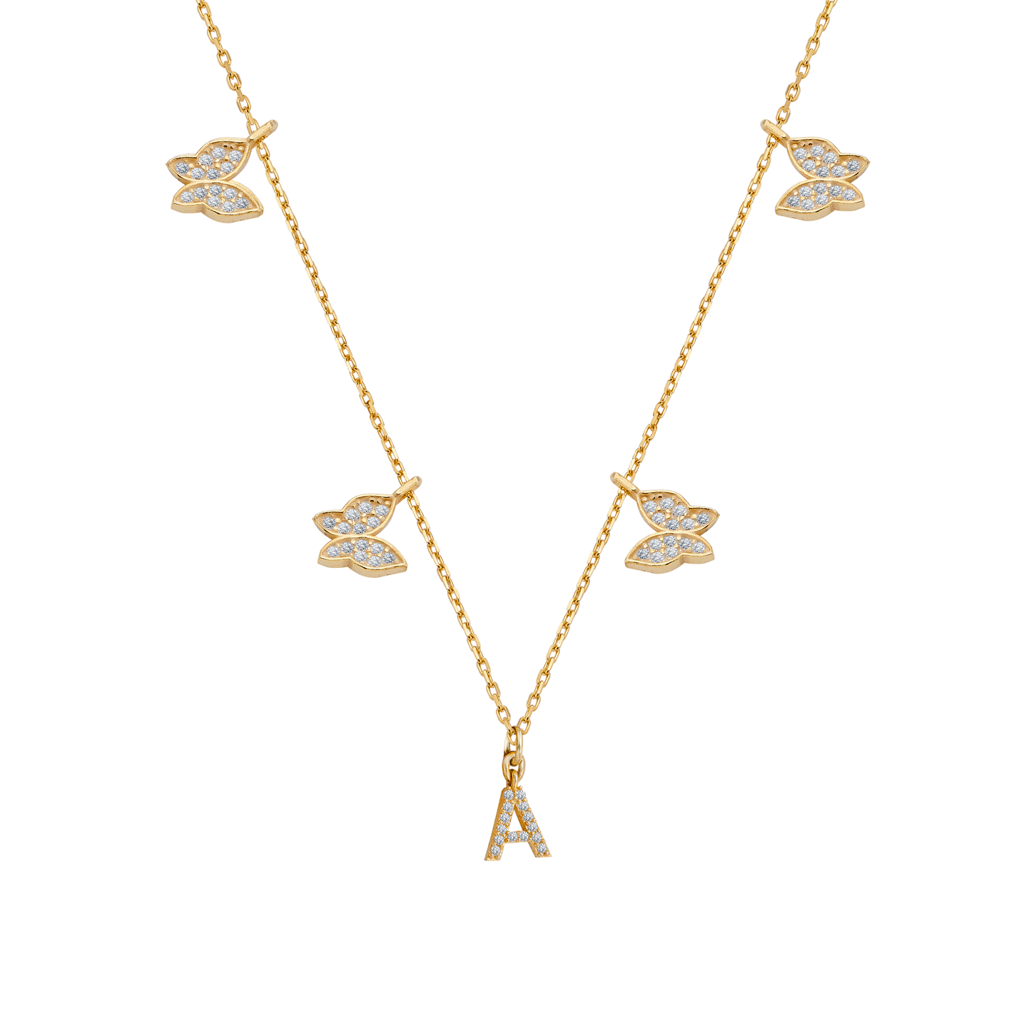 Marbella | Schmetterlings Buchstabenkette 925 Silber