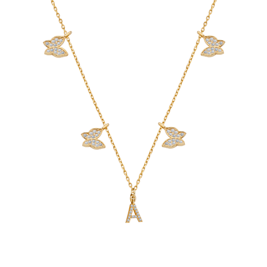 Marbella | Schmetterlings Buchstabenkette 925 Silber