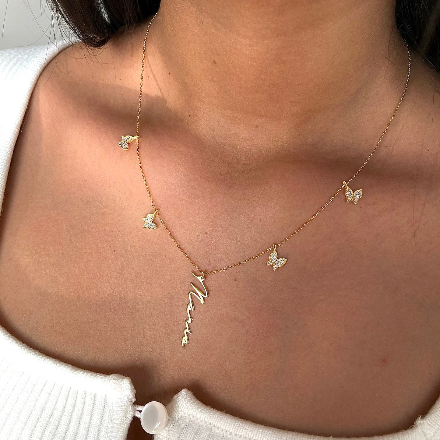 Manila | Schmetterlings Signatur Kette 925 Silber